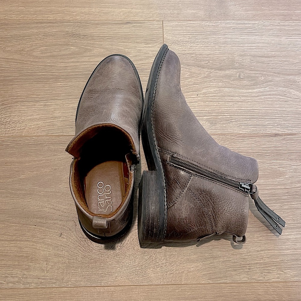 Franco Sarto - 7 - Gray/Brown Ankle Booties